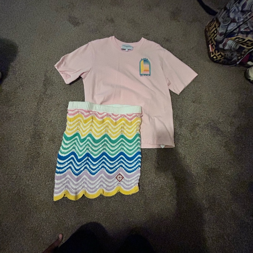Colorful Chevron Knit Skirt